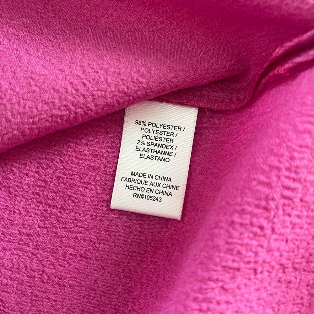 New! Bobeau Women's Pink “rosebud” Top with Tie Sleeves Size Medium - Picture 13 of 16
